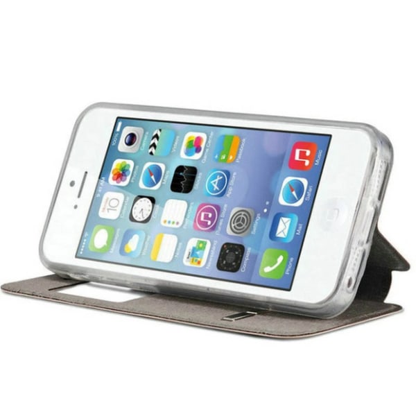 iPhone 8 Plus Stilsäkert Smartfodral Fönster & Svarsfunktion Rosa