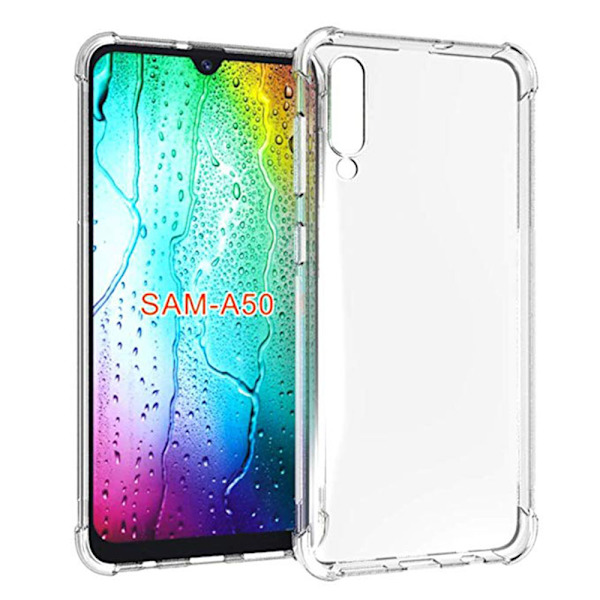 Skyddande Tjocka H�rn Silikonskal - Samsung Galaxy A50 Transparent/Genomskinlig