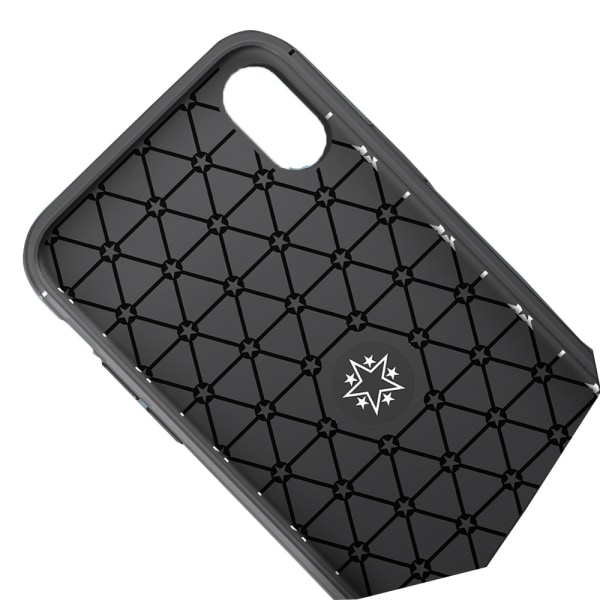 iPhone X - Elegant Carbon Cover med Ringholder Svart/Röd