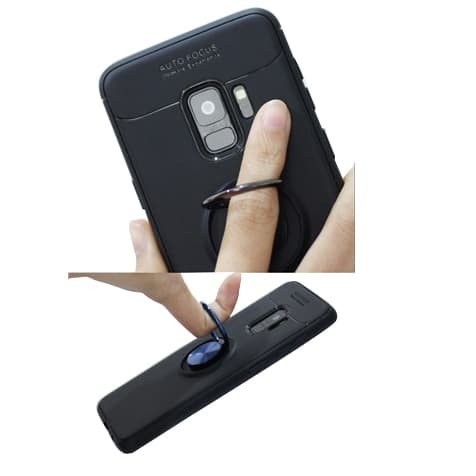 Robust Skyddsskal med Ringhållare till Samsung Galaxy A6 2018 Svart/Rosé