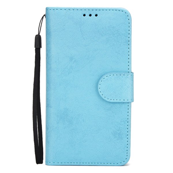 iPhone XR - Silk-Touch Etui med Pung og Skal Ljusblå