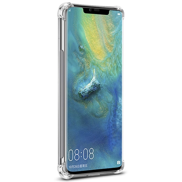 Huawei Mate 20 Pro - Skyddande Skal med Korthållare Transparent/Genomskinlig