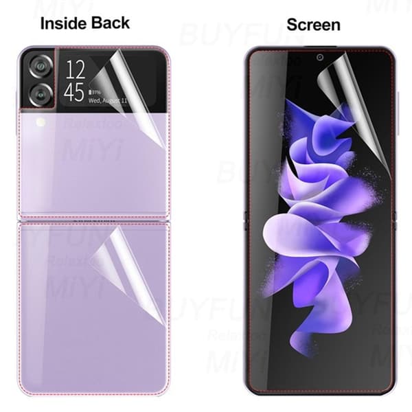 2-PAKKE 3-i-1 Hydrogelskjermbeskyttelse Samsung Galaxy Z Flip 3 Transparent