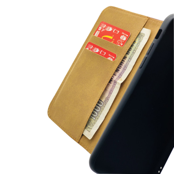 Stilig lommebokveske i lær - iPhone XS MAX (Floveme) Svart