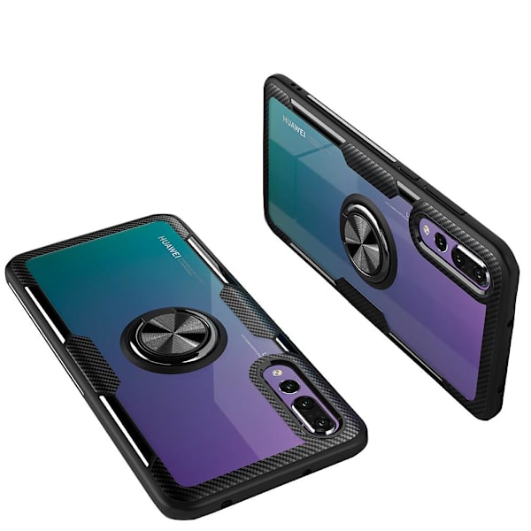 Huawei P20 Pro - Skal med Ringhållare Röd/Silver