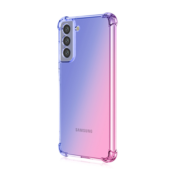 Silikonecover med effektiv stødabsorbering - Samsung Galaxy S22 Blå/Rosa