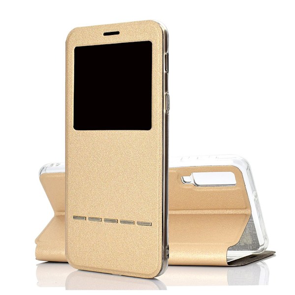 Samsung Galaxy A7 2018 - Praktiskt Smartfodral (Svarsfunktion) Rosaröd