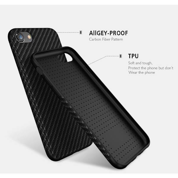 Exklusivt Stilsäkert Smart Skal till iPhone 7 (Karbonfinish) Brun