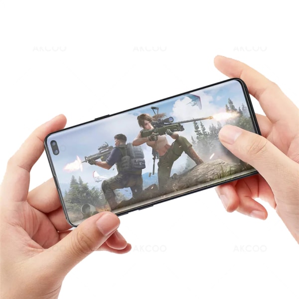 HuTechin täysin liimautuva näytönsuoja Samsung Galaxy S10 Plus -puhelimelle Svart
