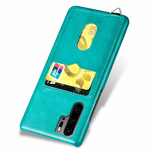 Smidigt Skal med Korthållare (LEMAN) - Huawei P30 Pro Blågrön