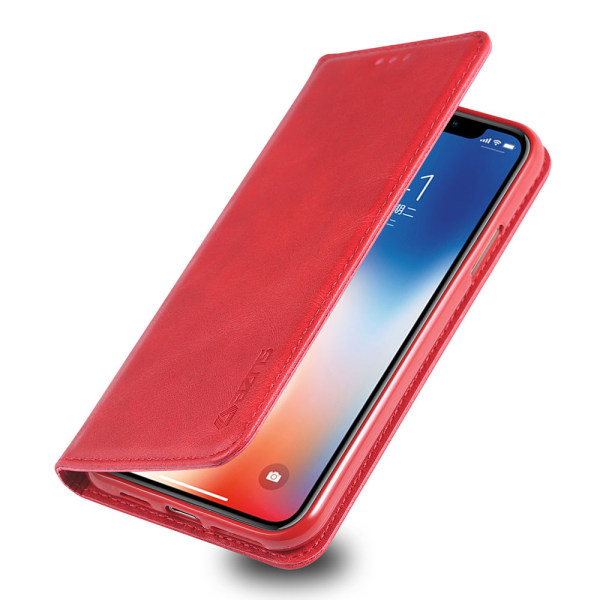 iPhone XS MAX - Kraftig eksklusivt retro lommebokdeksel Röd