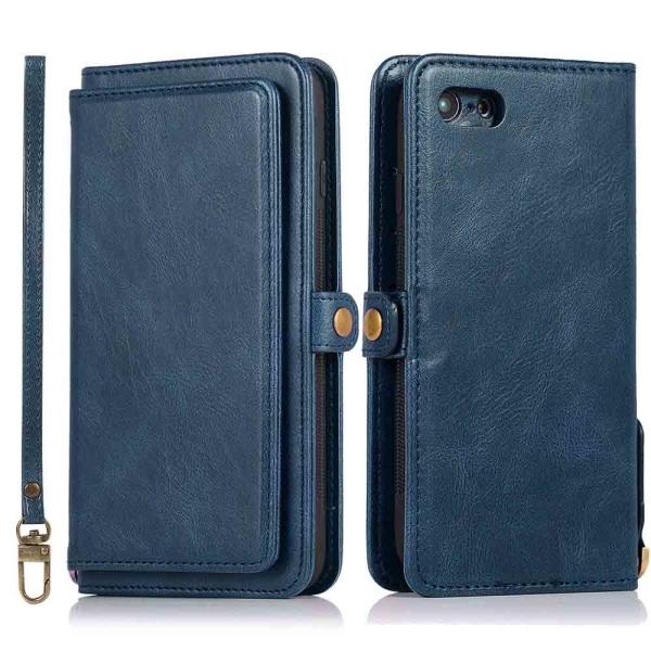 Smart Double Wallet Cover - iPhone 7 Mörkblå