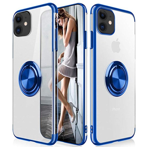 Smidigt Stilsäkert Skal med Ringhållare (Floveme) - iPhone 12 Blå