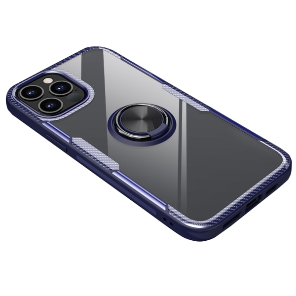 Glatt deksel med ringholder - iPhone 12 Pro Max Röd/Silver