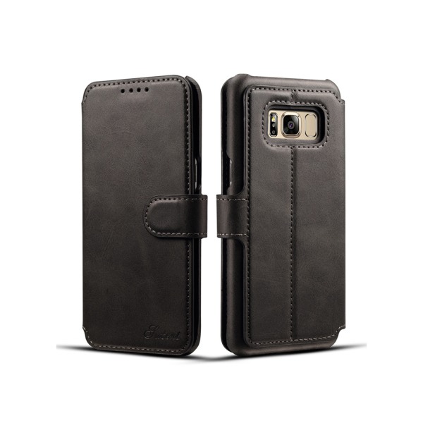 (Klasse-S) veske med lommebok i PU-skinn til Samsung Galaxy S8 Ljusbrun
