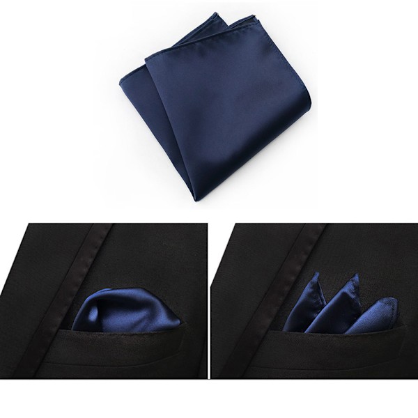 Stilsäker Pocket Square Kavaj Bröstnäsduk Svart