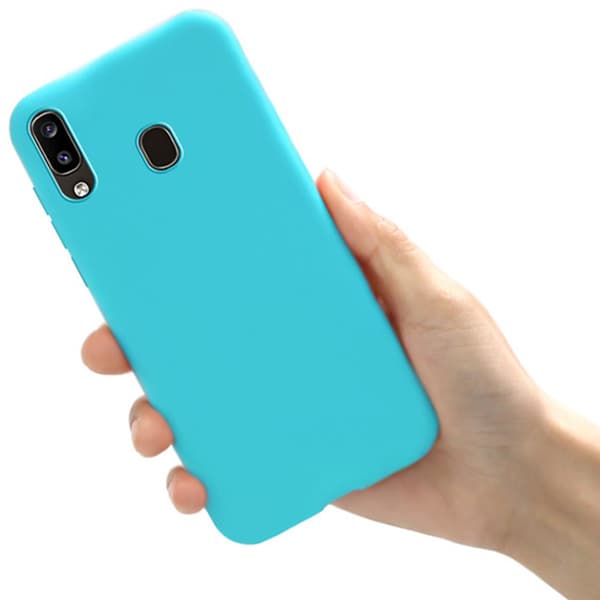 Skyddande Mattbehandlat Silikonskal - Samsung Galaxy A20E Mörkblå