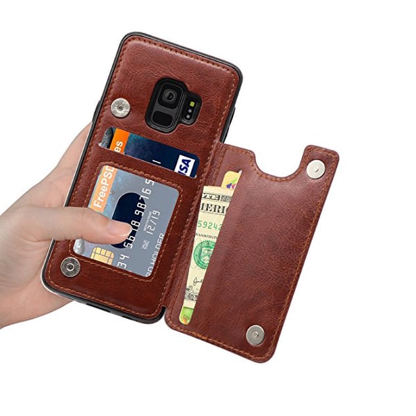 Stilfuldt tegnebogscover (M-Safe) til Samsung Galaxy S9 Vit