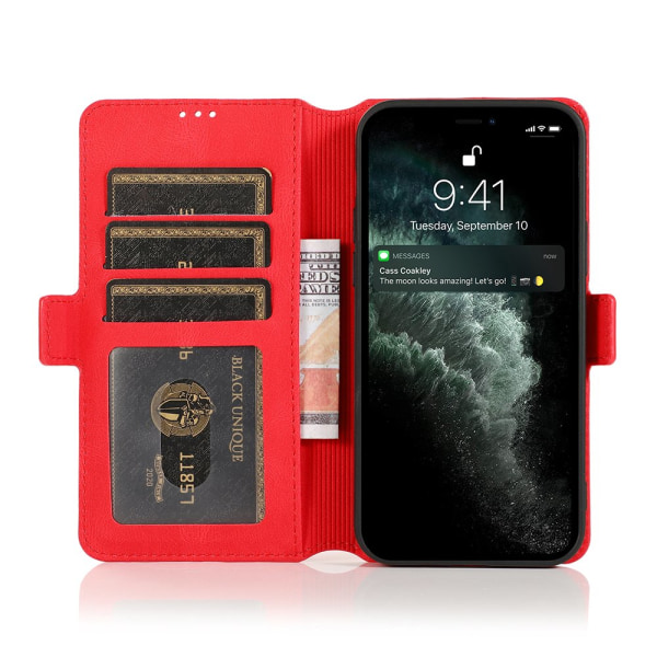 Praktisk lommebokdeksel - iPhone 14 Brun