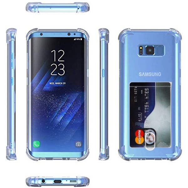 Samsung Galaxy S8 Plus - Fleksibelt cover med kortrum FLOVEME Transparent/Genomskinlig