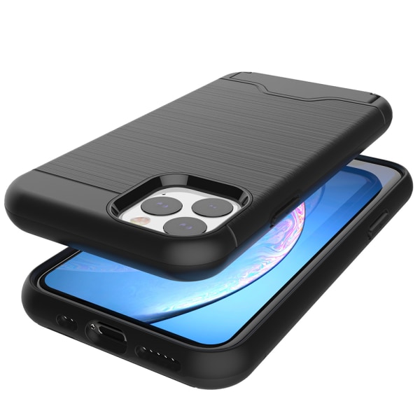 iPhone 11 Pro Max - Gjennomtenkt beskyttelsesdeksel med kortrom Grå