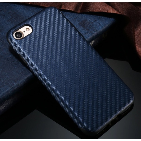 Ainutlaatuinen tyylikäs Smart Cover iPhone 7:lle (hiiliviimeistely) Blå