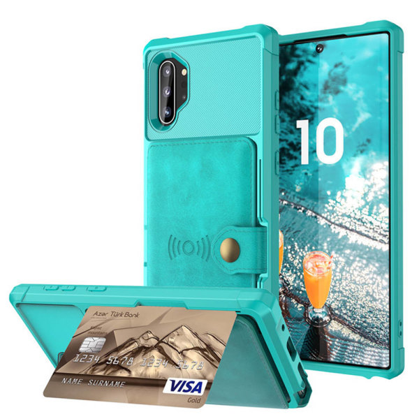 Glat cover med kortrum - Samsung Galaxy Note10 Plus Grön