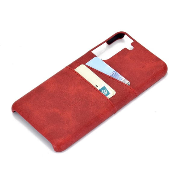 Praktisk deksel med kortrom - Samsung Galaxy S22 Röd