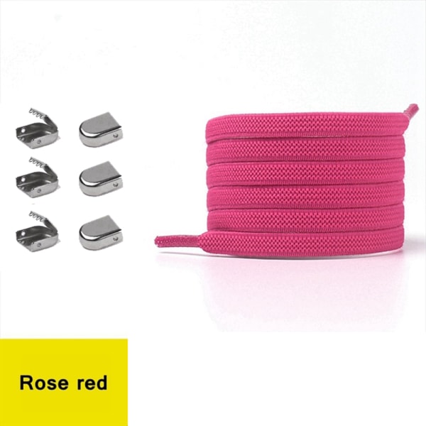 Slidfaste sneaker elastiske snørebånd Rosaröd