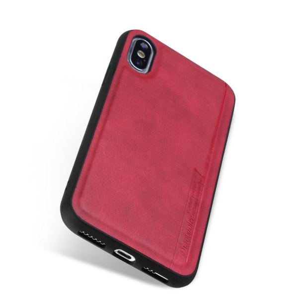 iPhone XS MAX - Hyvin harkittu kulutusta kestävä suojus Pu-nahkaa Röd