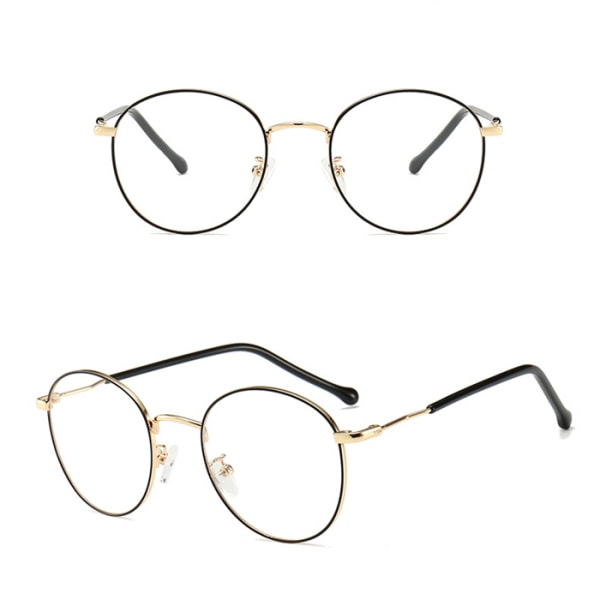 Läsglasögon i Klassisk Design (Unisex) Svart/Guld -3.0