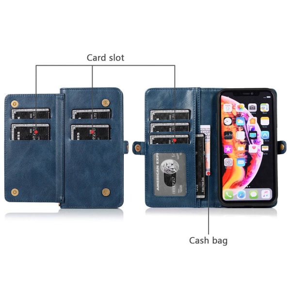 Effektfullt Dubbelt Plånboksfodral - iPhone XR Mörkgrön