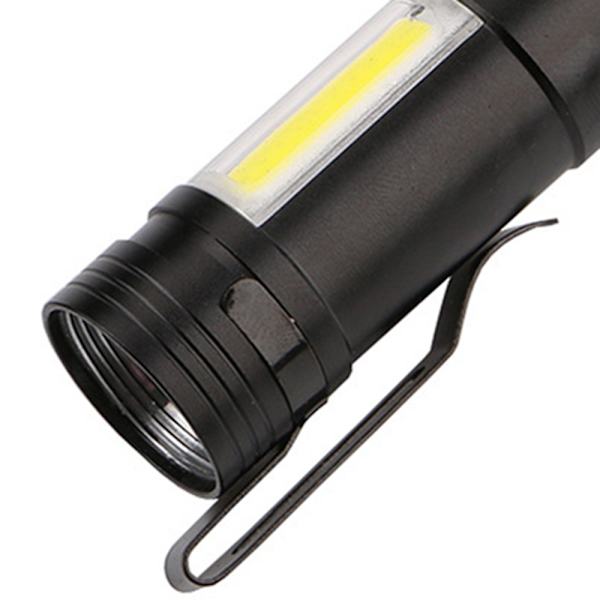 Mini COB LED Liten och Smidig Ficklampa Svart