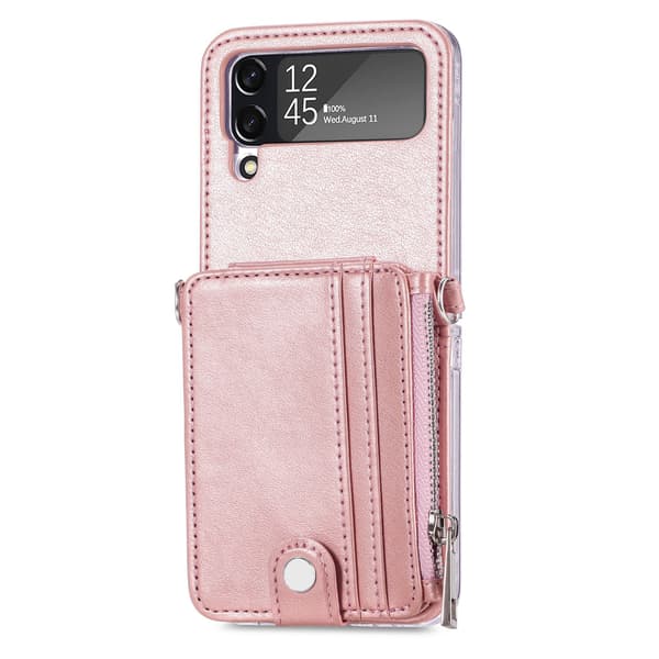 Skal med Kortfack - Samsung Galaxy Z Flip 3 Roséguld
