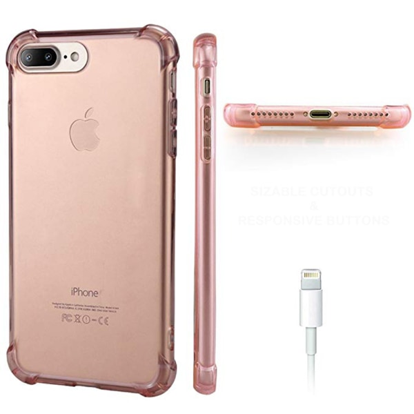 iPhone 7 Plus - Silikonskal Skyddande Transparent/Genomskinlig