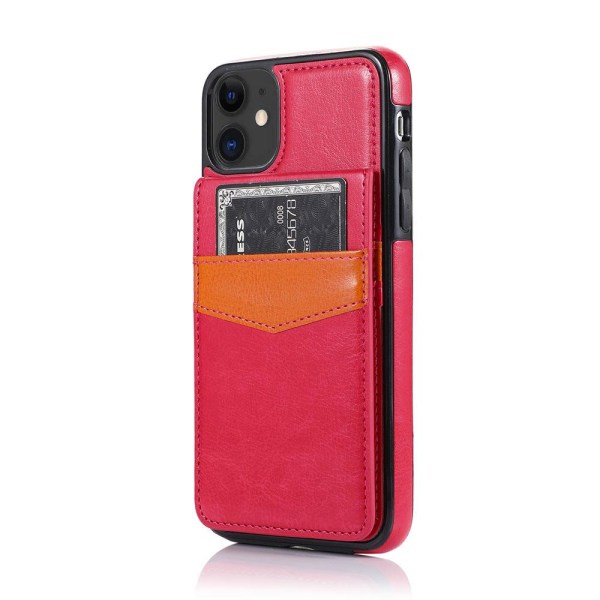 Beskyttende fleksibelt cover med kortrum - iPhone 12 Rosaröd