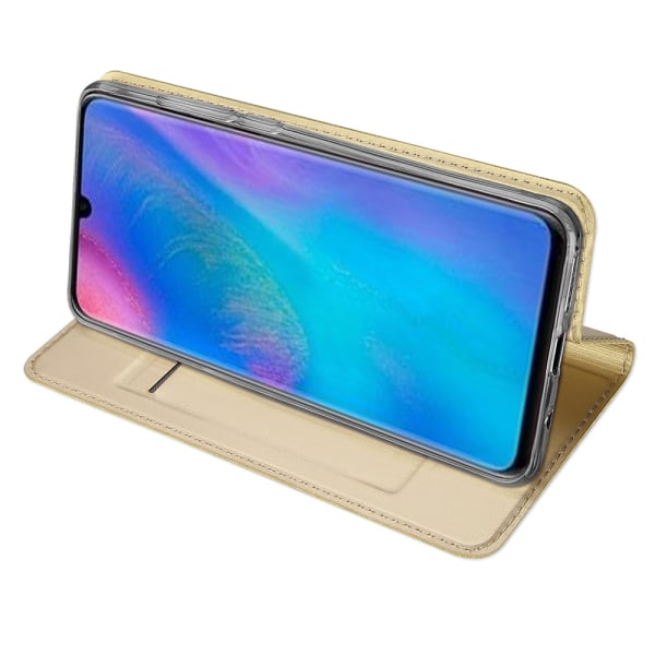 Elegant Smart Plånboksfodral (Dux Ducis) - Huawei P30 Lite Guld