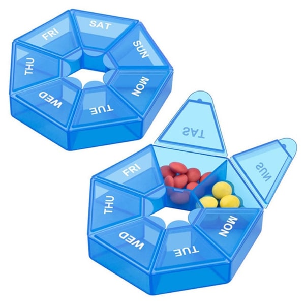 Brugervenlig Dosett medicinsk doseringsboks (ugentlig boks) Blå
