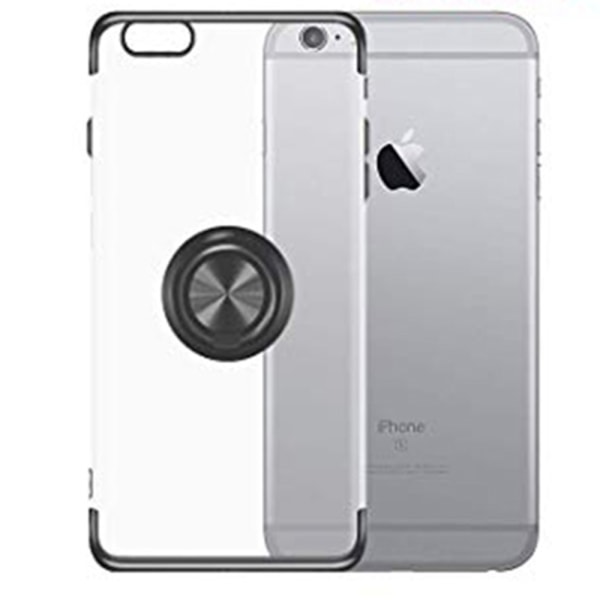 iPhone 5/5S - Elegant silikonetui med ringholder Roséguld