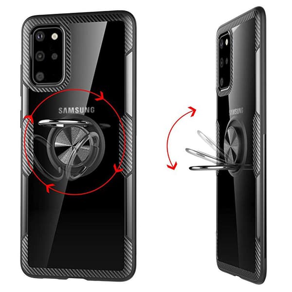 Stilsäkert Skyddsskal med Ringhållare - Samsung Galaxy S20 Plus Marinblå/Silver Marinblå/Silver
