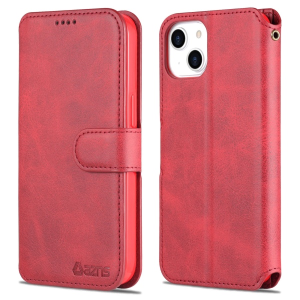 Glatt Yazunshi lommebokdeksel - iPhone 14 Röd