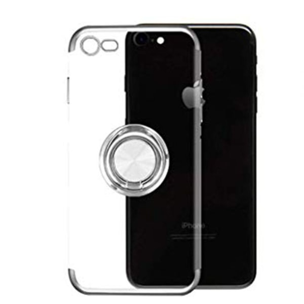 Støtdempende silikondeksel med ringholder - iPhone 7 Blå