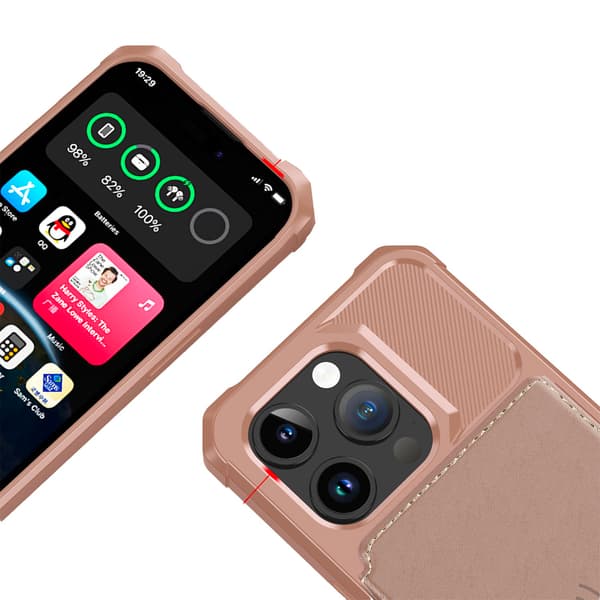 Elegant plånboksfodral i lyxigt PU-läder för iPhone 15 Pro Grön