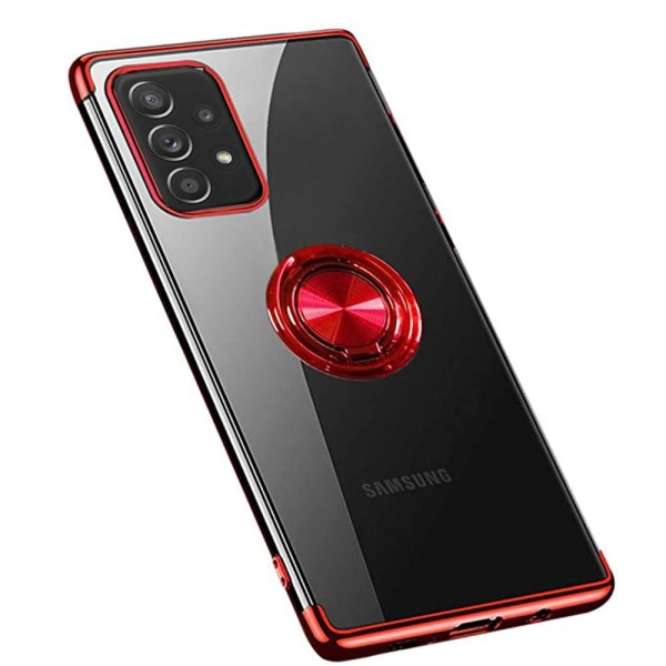 Stilig praktisk deksel med ringholder - Samsung Galaxy A72 Röd