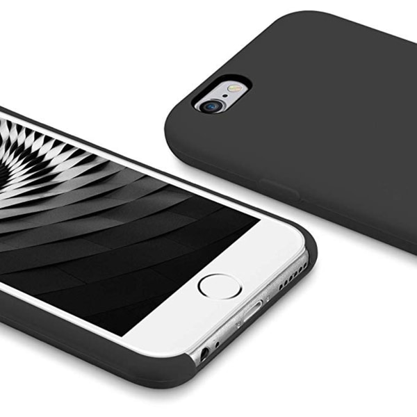 Matbehandlet stødabsorberende silikoneskal - iPhone 6/6S PLUS Svart