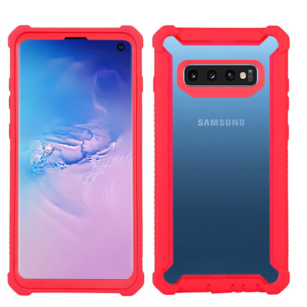 Praktisk robust beskyttelsesveske - Samsung Galaxy S10 Kamouflage Rosa