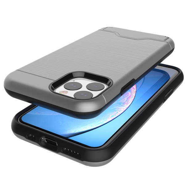 iPhone 11 Pro Max - Kansi korttilokerolla Mörkblå