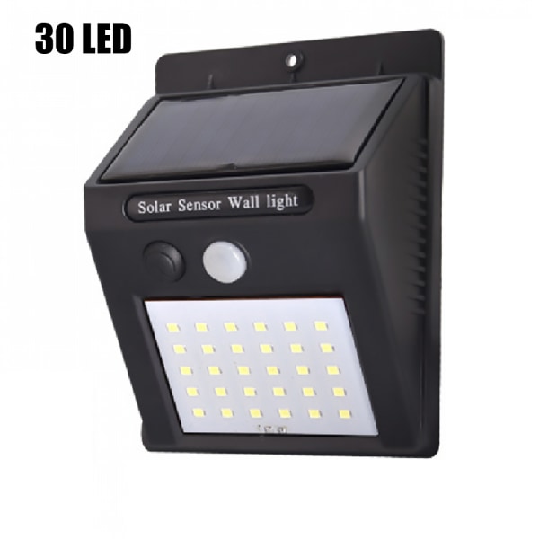 Professionell Solcells PIR Automatisk Utomhusbelysning 30 LED