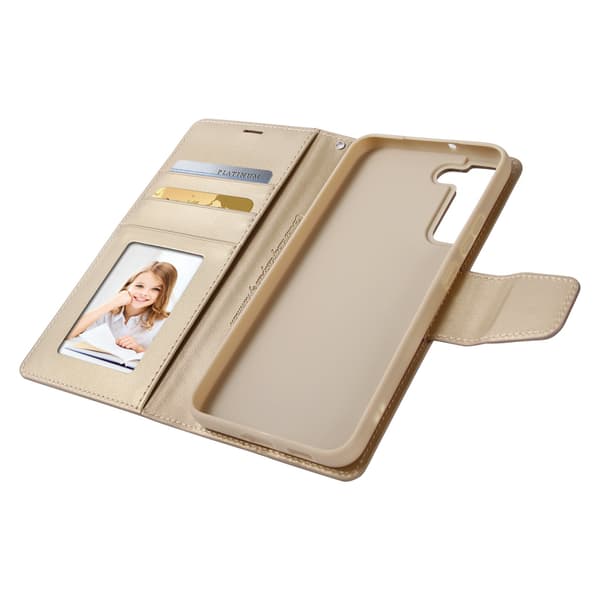 Samsung Galaxy S24 - Elegant HANMAN Plånboksfodral Guld