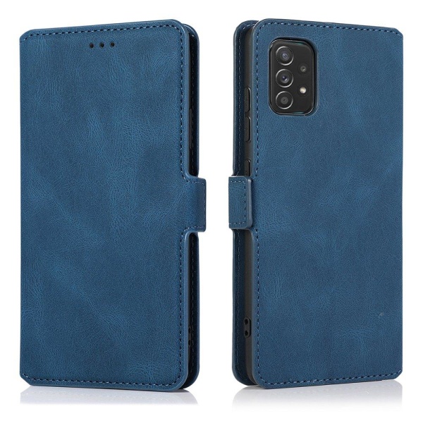 Smidigt Stilsäkert Plånboksfodral - Samsung Galaxy A52 Mörkblå